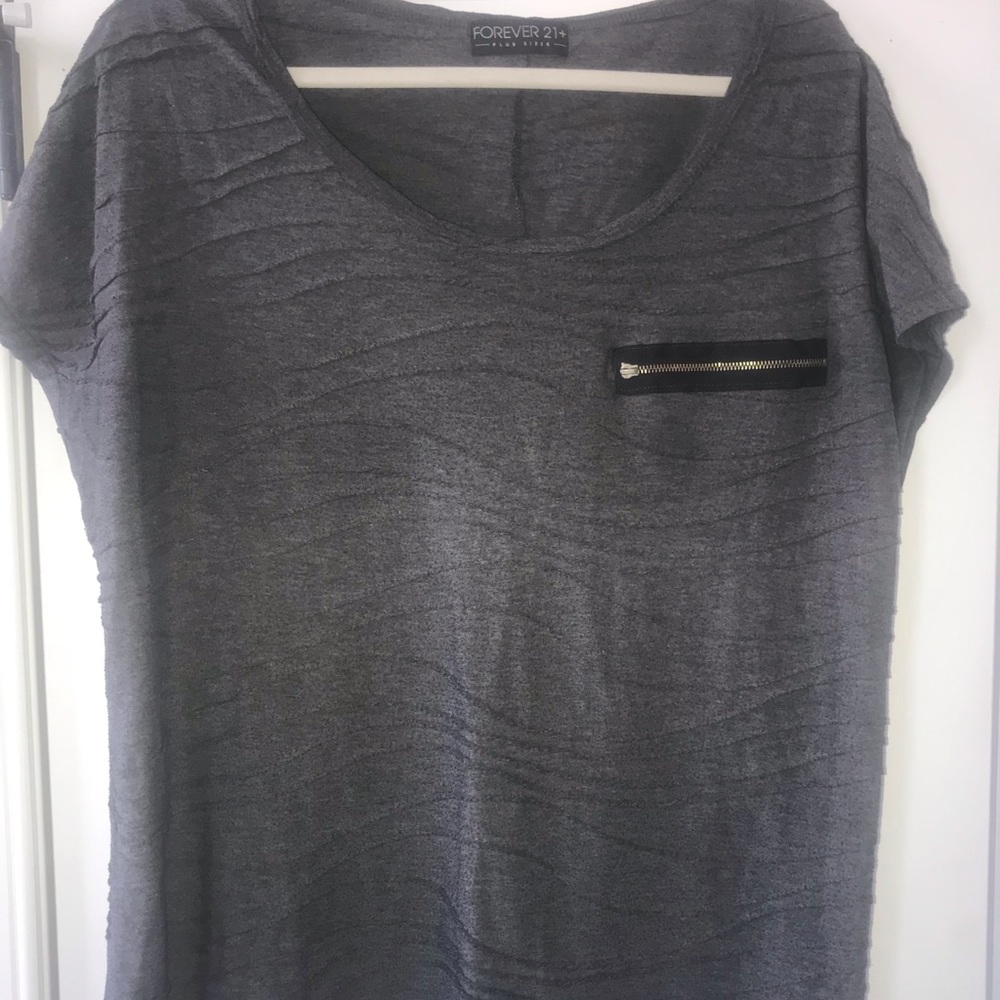 Forever 21+ top with fake zipper pocket